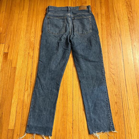 Madewell Jeans Womens 27 Perfect Vintage Blue Denim High Rise Raw Hem - Picture 4 of 12